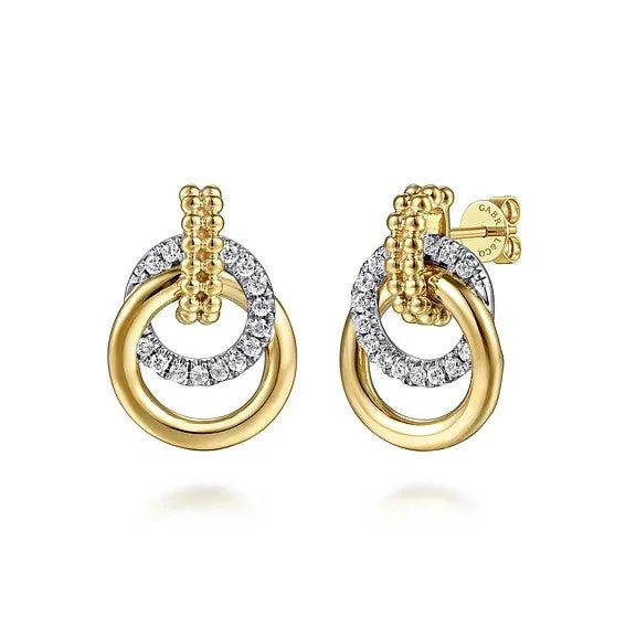 Women’s gold stud earrings-Diamond Earring