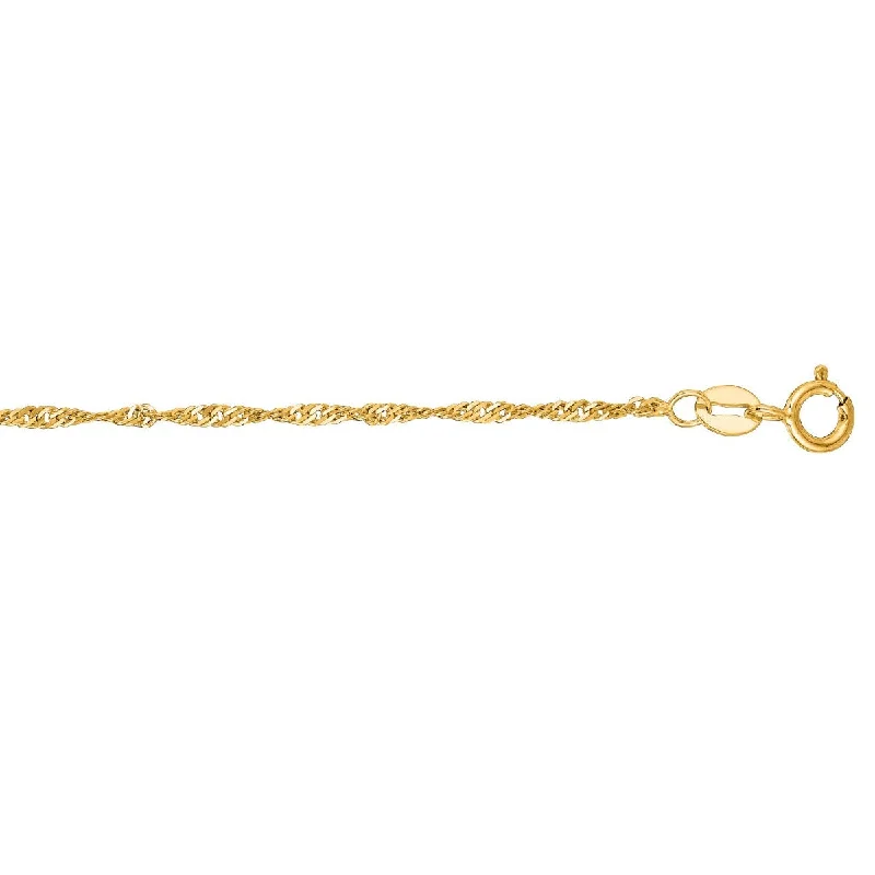 Women’s silver necklaces-10k Yellow Gold 24 Inch Classic Singapore Chain with Lobster Clasp 025LSING-24