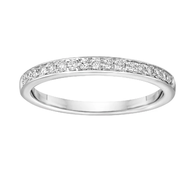 14K White Gold  0.16cttw Diamond Band BLISS16-W-Size 8