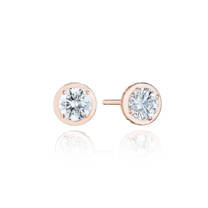 Women’s fashion earrings-TACORI Allure | Round Diamond Stud Earring - 1ct FE823RD5LDPK