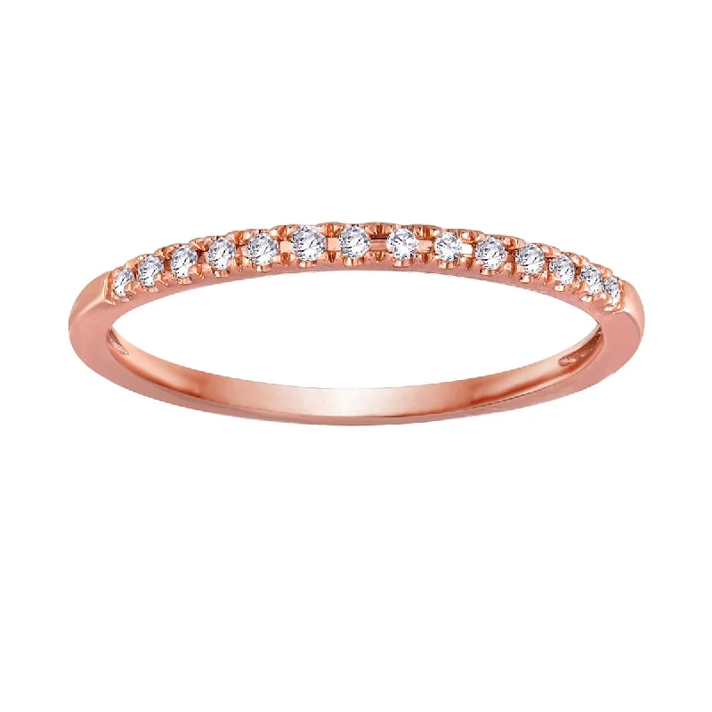 14K Rose gold .07CTW DIamond BAND BLISS1-W-Size 8.5