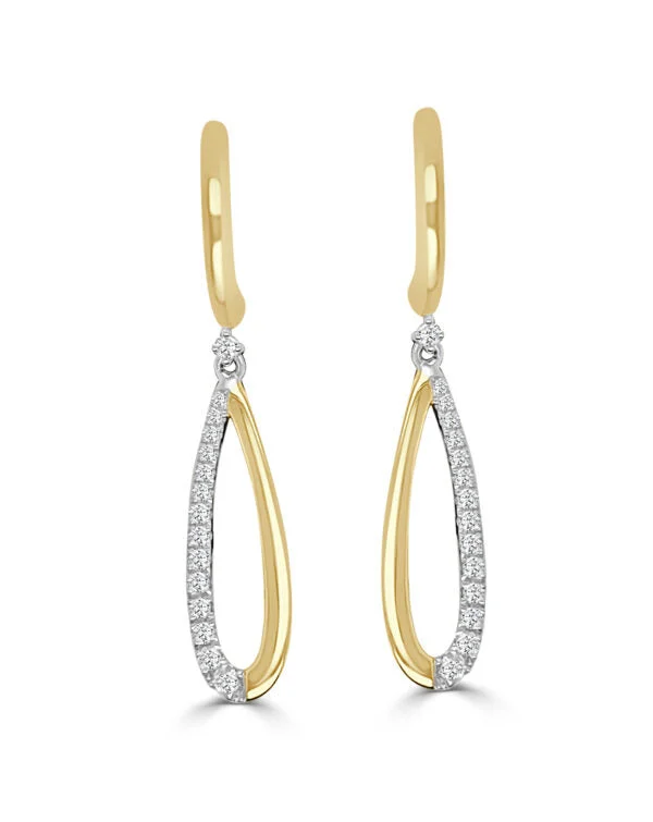 Women’s chunky gold earrings-Diamond Earring