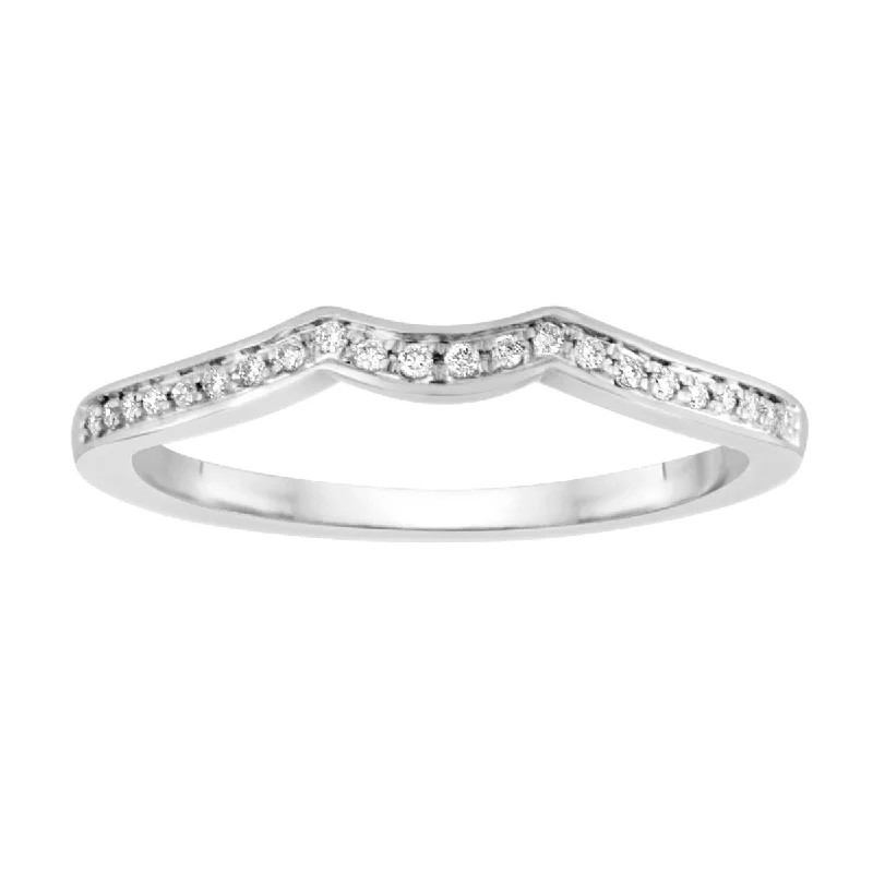 14k White Gold  0.08cttw Diamond Band BLISS12-W-Size 8