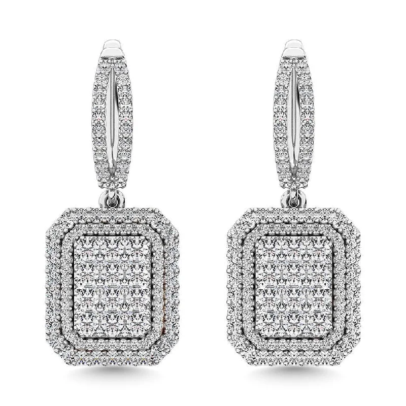 Women’s artistic earrings-Diamond 2 1/5 Ct.Tw. Dangler Earring in 14K White Gold