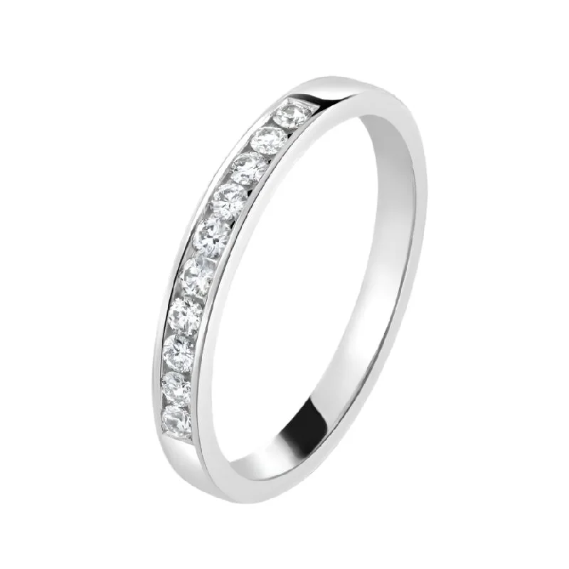 0.20ct 10-Round Brilliant Cut Diamond Channel Set 18ct White Gold Eternity Band