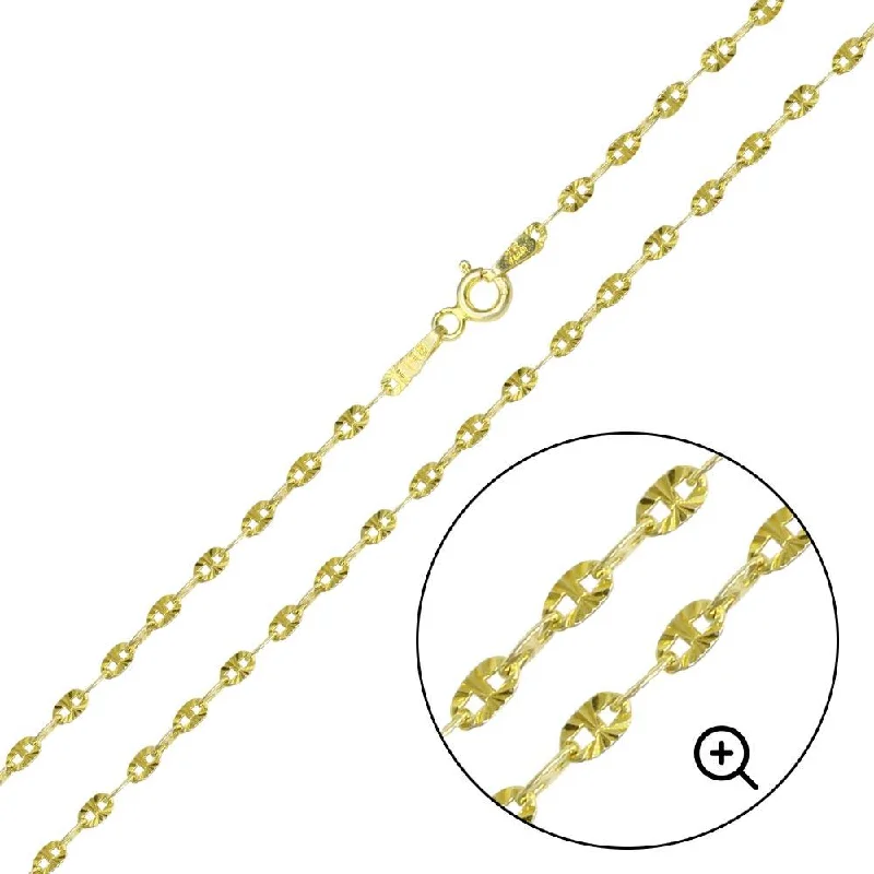 Women’s nature-inspired necklaces-Silver 925 Gold Plated DC Confetti Link Chain 2.2mm - CH360 GP