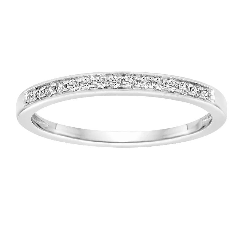 14K White Gold .10cttw round diamond band BLISS2-W-Size 6