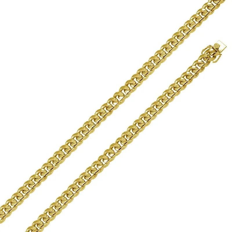 Women’s birthstone pendant necklaces-Gold Plated 925 Sterling Silver Miami Cuban Chain 9MM - CH443 GP