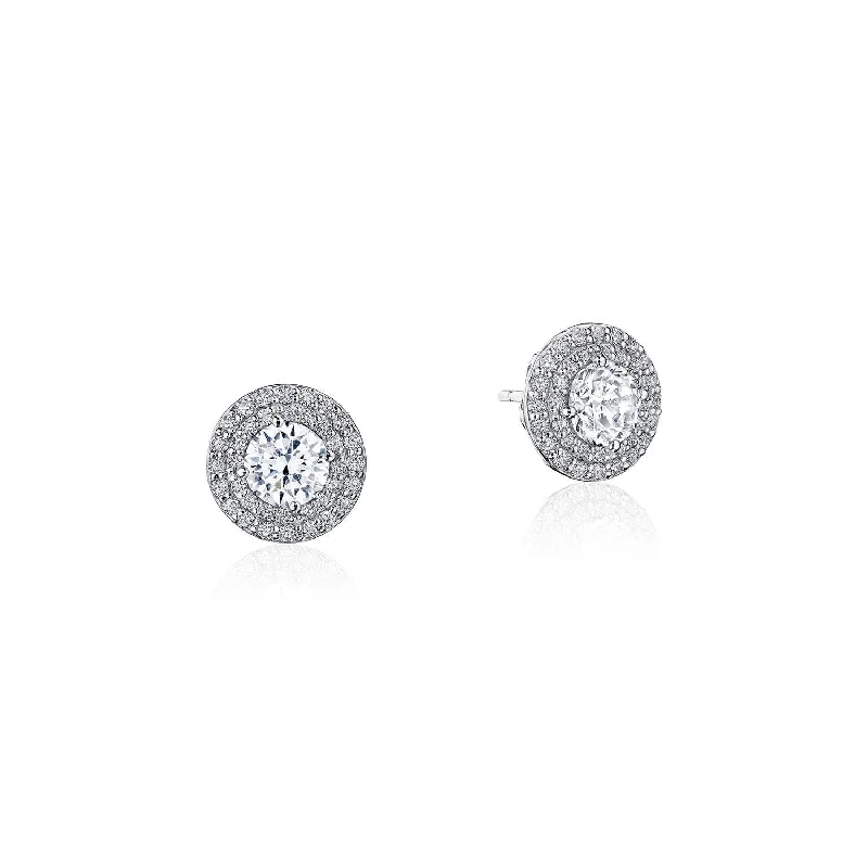 Women’s dangling gemstone earrings-TACORI Bloom | Double Bloom Diamond Earring FE810RD5