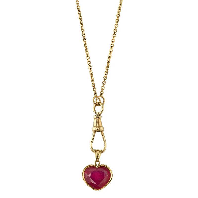 Women’s lock necklaces-Vintage Chain Heart Pendant