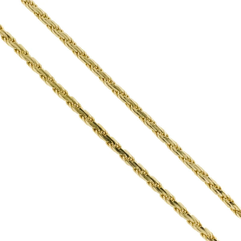 Women’s fashion chain necklaces-1.9mm Wide Flat Rope 24" Chain in 14K Yellow Gold