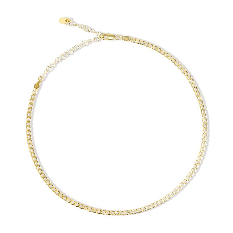 Women’s minimalist necklaces-THE CURB CHAIN CHOKER