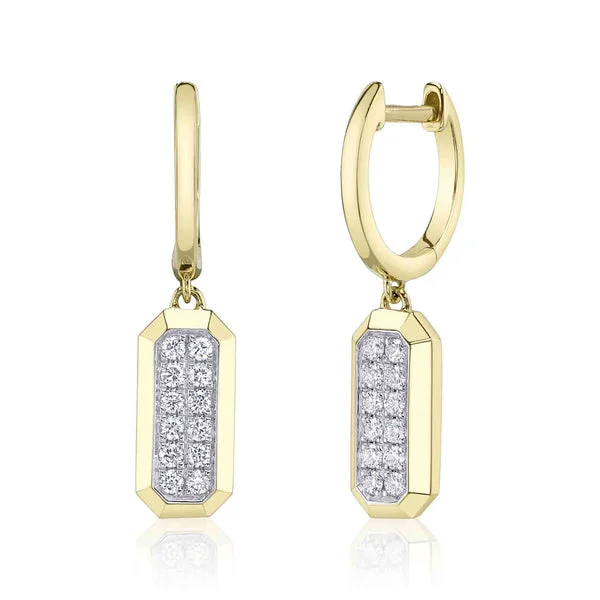 Women’s simple silver earrings-0.25CT DIAMOND GEO CUT EARRING