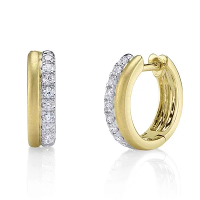 Women’s retro earrings-0.33CT DIAMOND MATTE HUGGIE EARRING