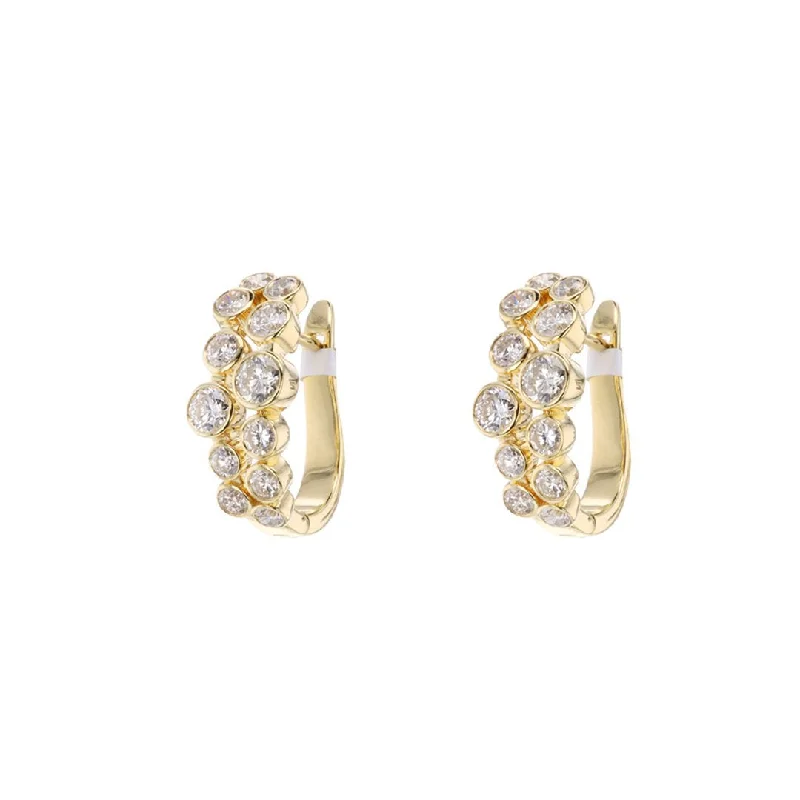 Women’s sapphire earrings-3.09 ctw Diamond Bubble Hoop Earring