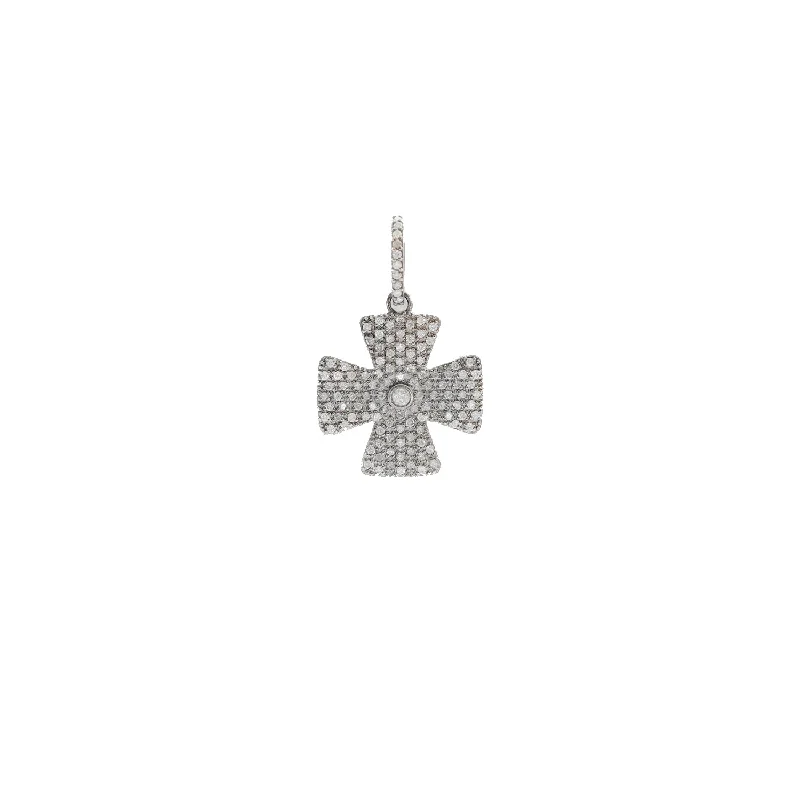 Women’s gemstone necklaces-Diamond Maltese Cross Pendant P0000334