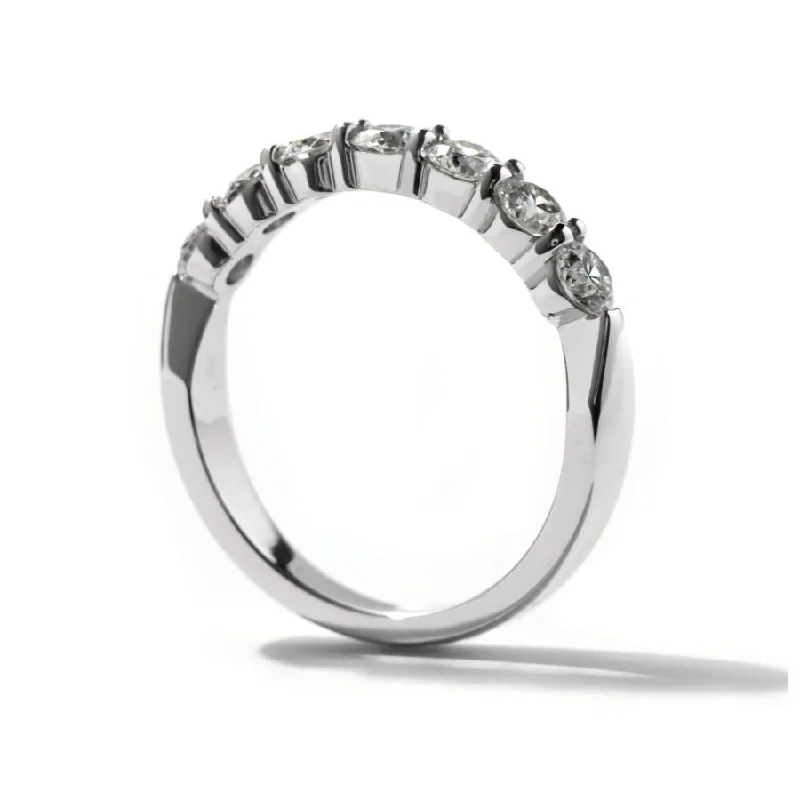 0.49ct Roudn Brilliant Cut Diamond 7-Stone 18ct White Gold Half Eternity Band