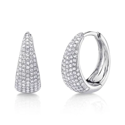 Women’s adjustable earrings-0.41CT DIAMOND PAVE HUGGIE EARRING