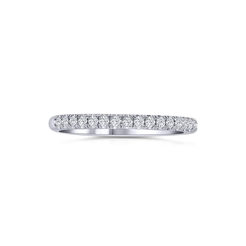 14K White Gold Round 0.25ctw Diamond Band