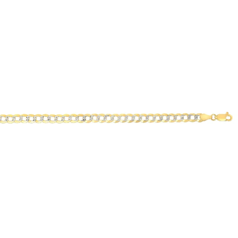 14kt Gold 22" Finish Diamond Cut Comfort Pave Curb Chain with Lobster Clasp CPC120-22