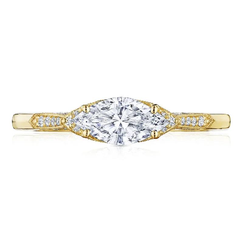 Simply Tacori 18K Yellow Gold Diamond Semi Mount 2655MQ9X45Y