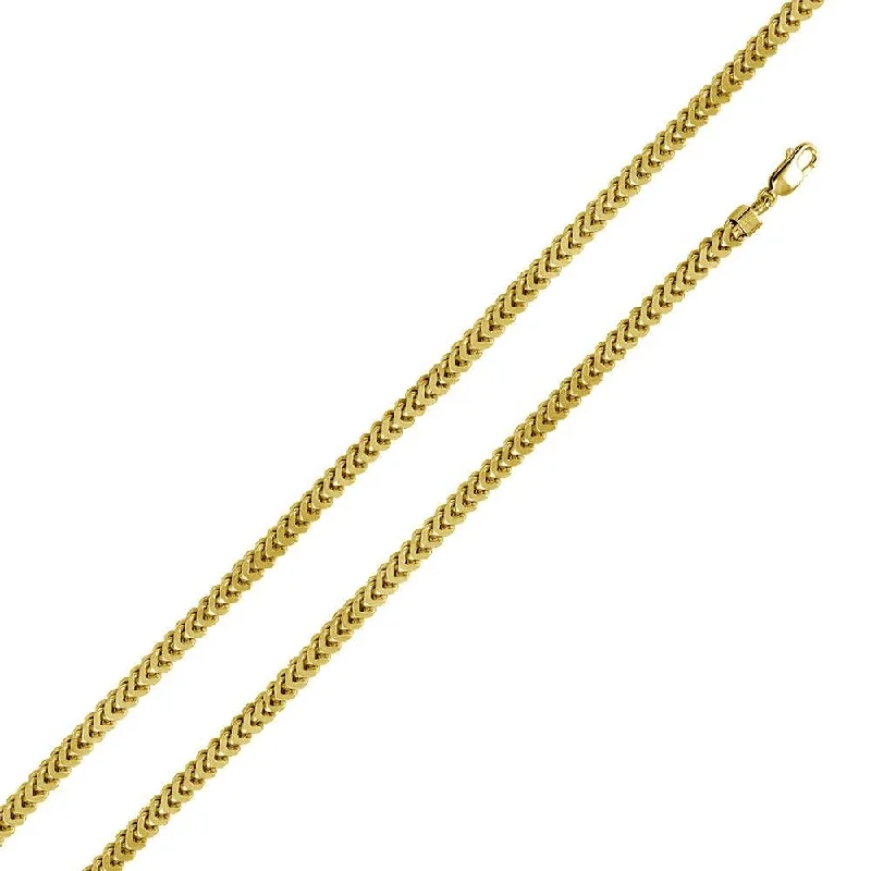 Women’s gold pendant necklaces-Gold Plated 925 Sterling Silver Franco Chain 4.7MM - CHHW106 GP