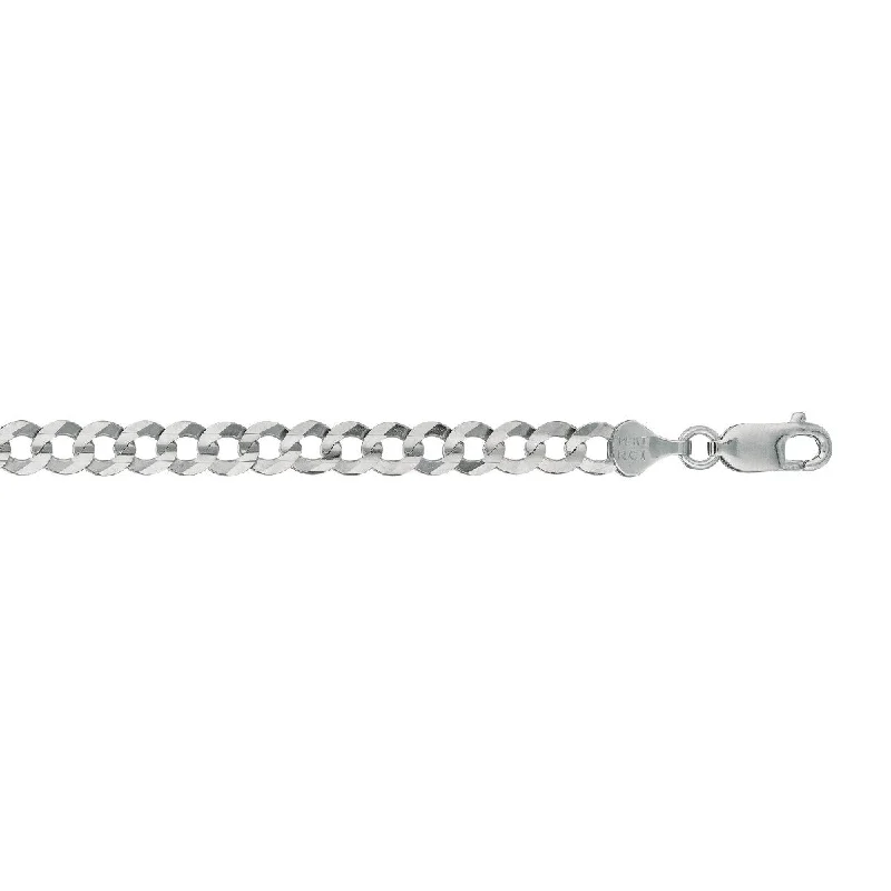 14kt 22" White Gold Diamond Cut Comfort Curb Chain with Lobster Clasp WCRB150-22