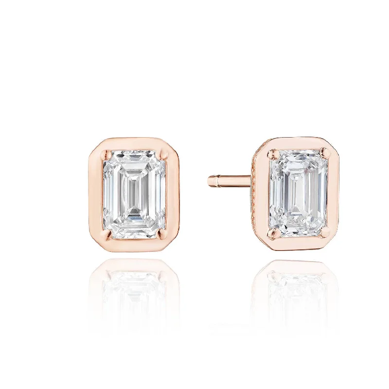 Women’s birthday earrings-TACORI Allure | Emerald Diamond Stud Earring - 1ct FE823EC55X4LDPK