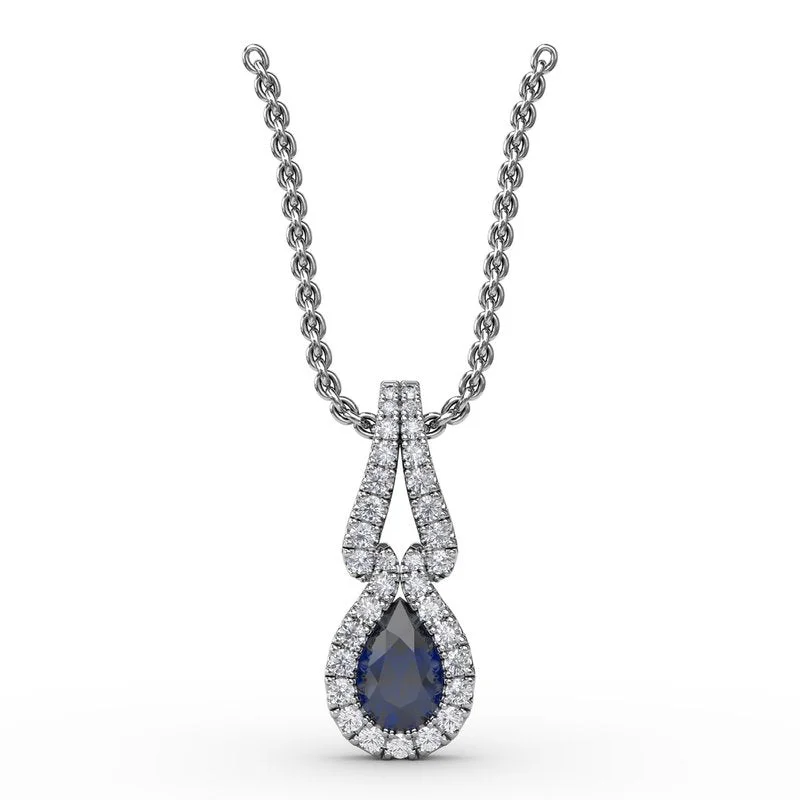 Women’s luxury necklaces-Make A Statement Sapphire and Diamond Pendant P1674S