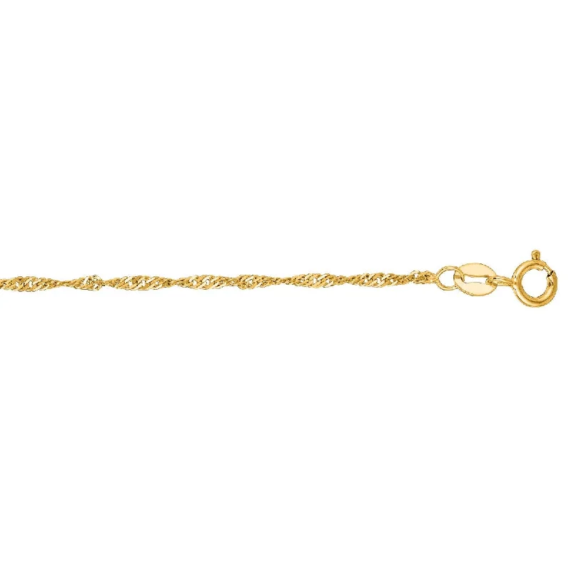 10k Yellow Gold 24 Inch Diamond Cut Singapore Chain 025SING-24