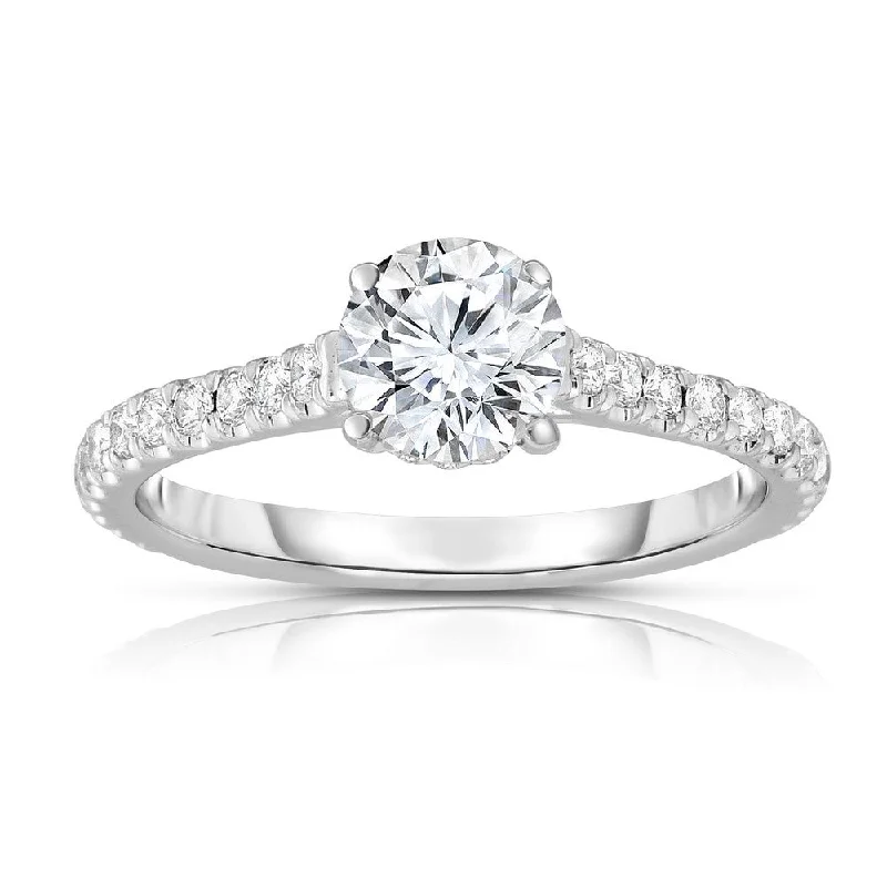 Women’s vintage-inspired engagement rings-14K WHITE GOLD DIAMOND SEMI MOUNT WITH 0.23 CARAT TOTAL WEIGHT IJ COLOR SI2 CLARITY Z00172283