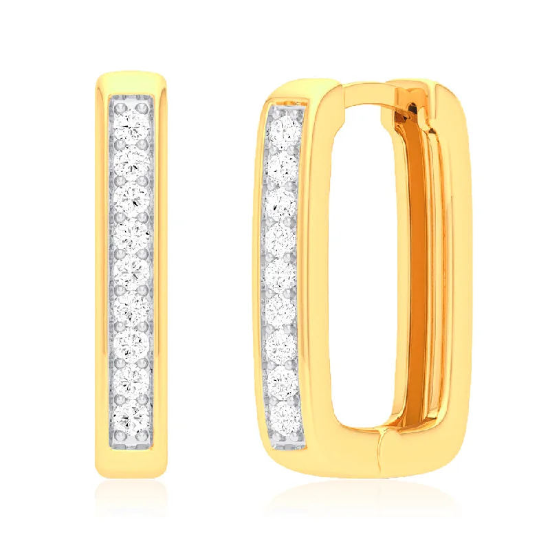 Women’s festival earrings-1/4 Carat Luminesce Lab Grown Hoop Diamond Earring in 9ct Yellow Gold