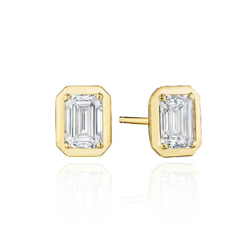 Women’s emerald stud earrings-TACORI Allure | Emerald Diamond Stud Earring - 1.5ct FE823EC65X45LDY