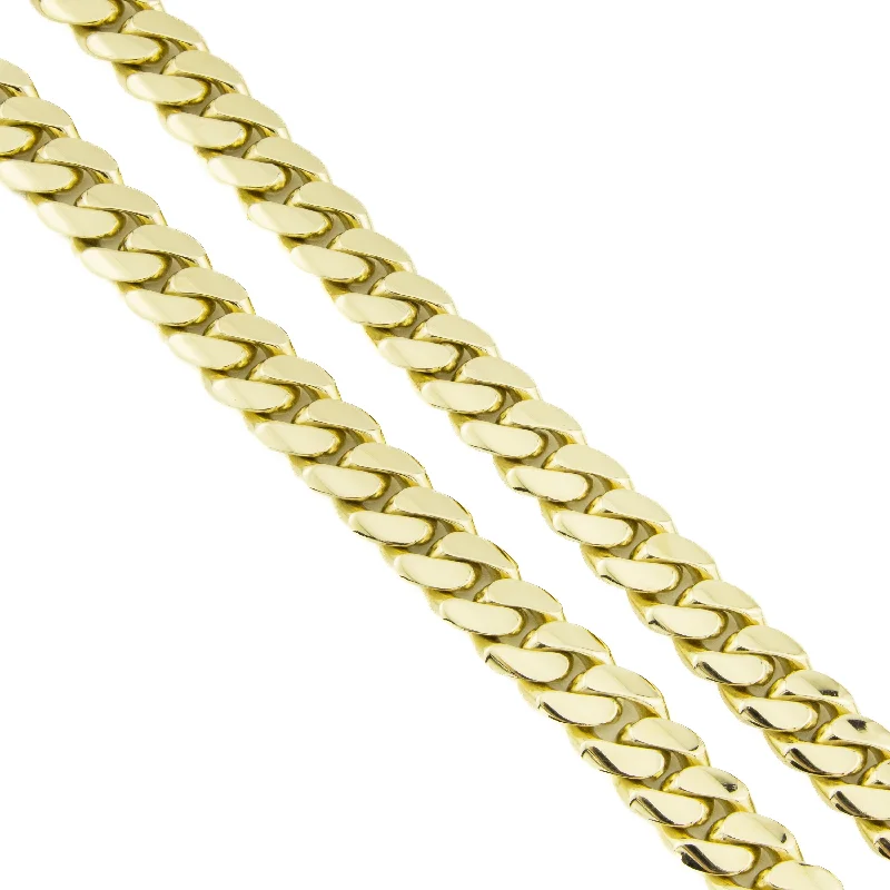 Women’s gemstone pendant necklaces-24" Solid Cuban Link Chain in 10K Yellow Gold - 207.8grams