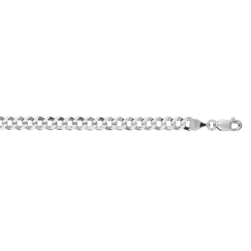 14kt 18" White Gold Diamond Cut Comfort Curb Chain with Lobster Clasp WCRB120-18