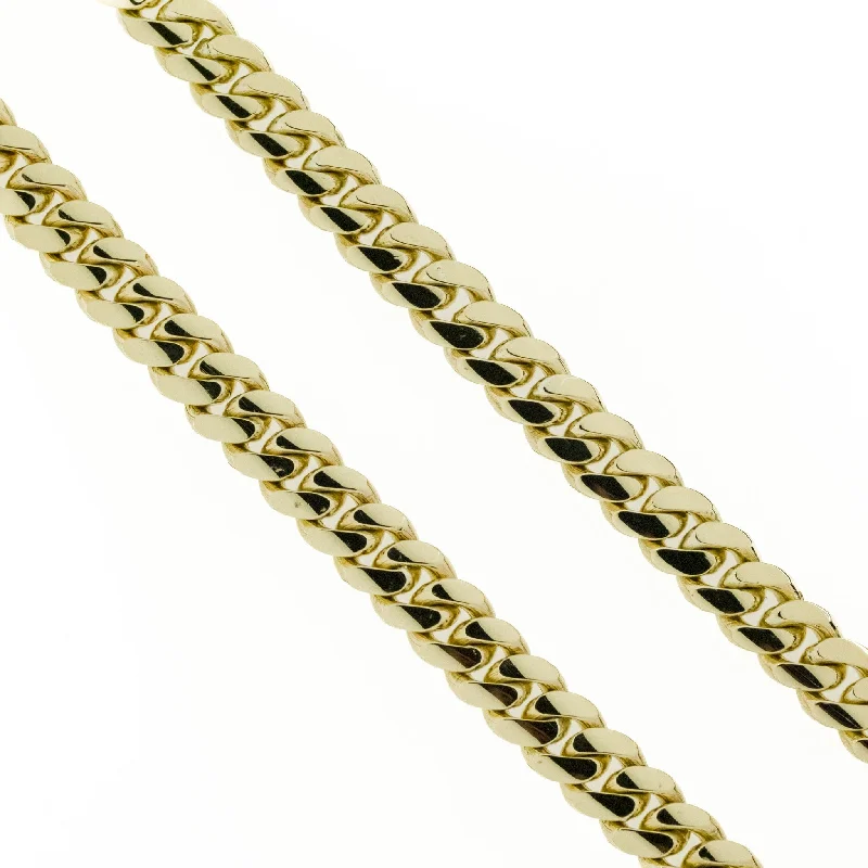 Women’s gold pendant necklaces-20" Solid Cuban Link Chain in 10K Yellow Gold - 106.4 grams