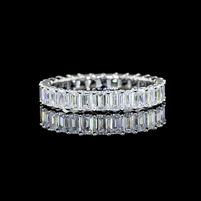 Platinum Lab Grown Emerald Diamond Eternity Band 2.16CTW EB723