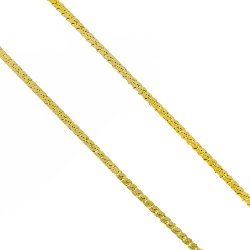 Women’s layered gold necklaces-0.95mm Wide Snake Link 24" Chain in 18K Yellow Gold