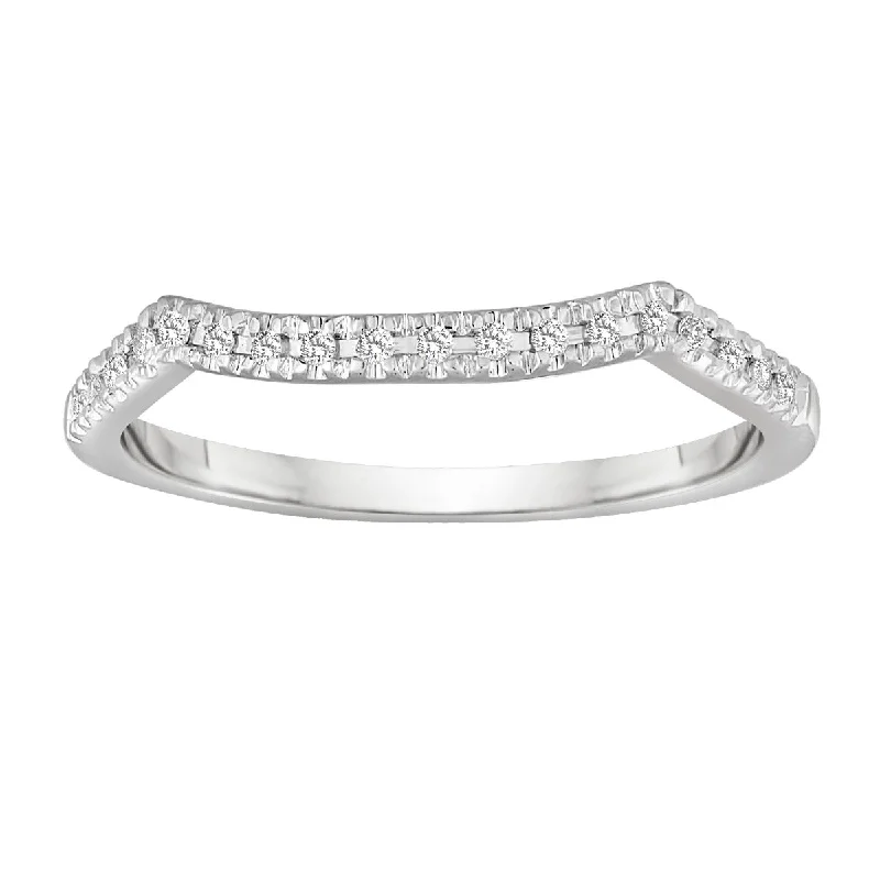 14k White Gold 0.10cttw Diamond Band BLISS5-W-Size 8