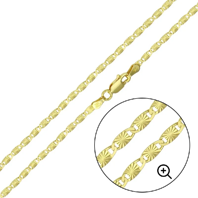 Women’s pearl and diamond necklaces-Silver 925 Gold Plated Star 1 Sided DC Confetti Chain 2.5mm - CH359 GP