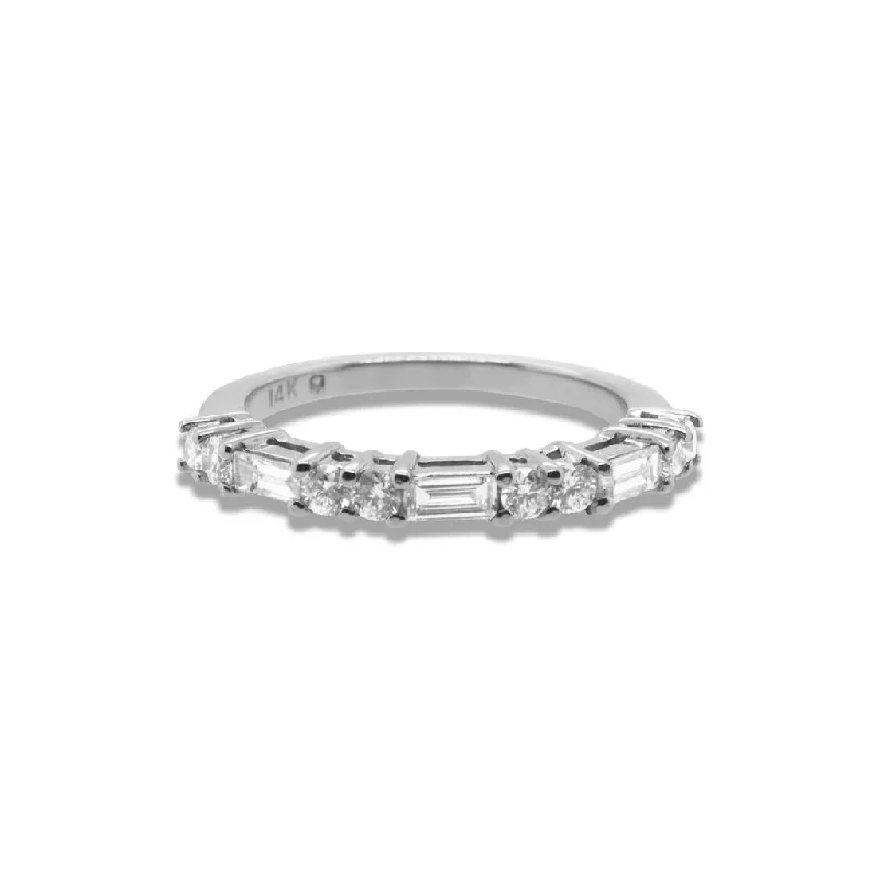 14k White Gold & Diamond Band