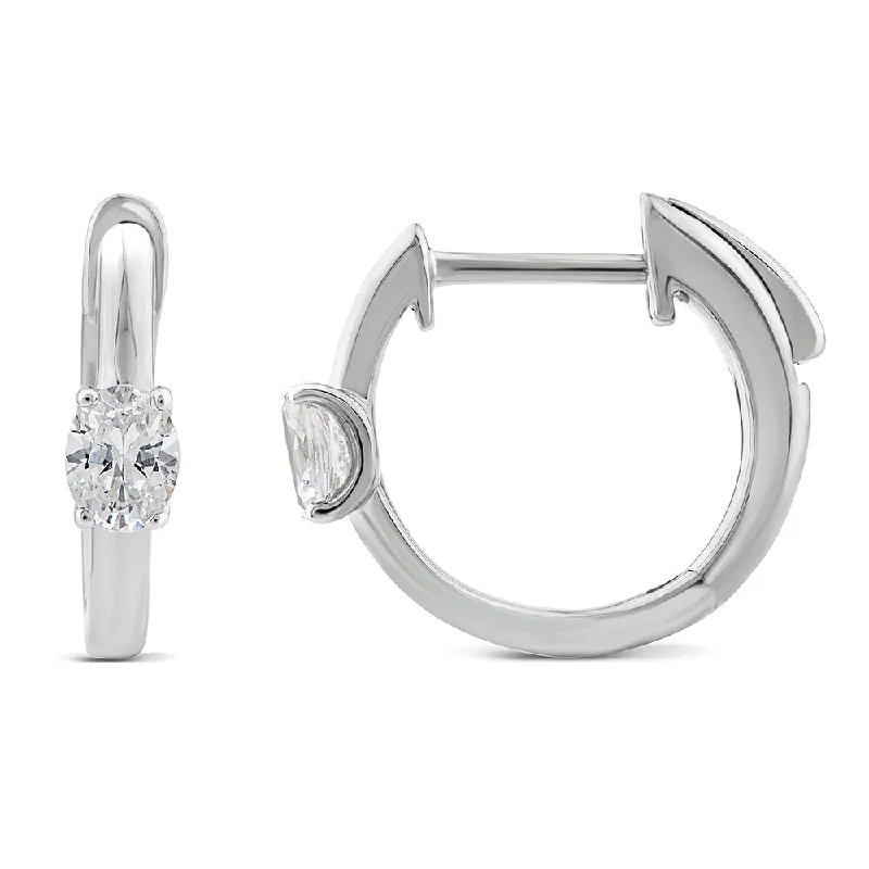 Women’s chandelier earrings-1/4 Carat Luminesce Lab Grown Hoop Diamond Earring In10ct White Gold