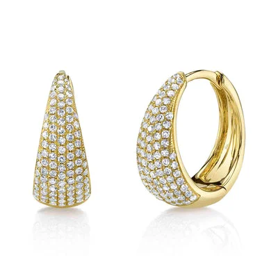 Women’s vintage hoop earrings-0.41CT DIAMOND PAVE HUGGIE EARRING