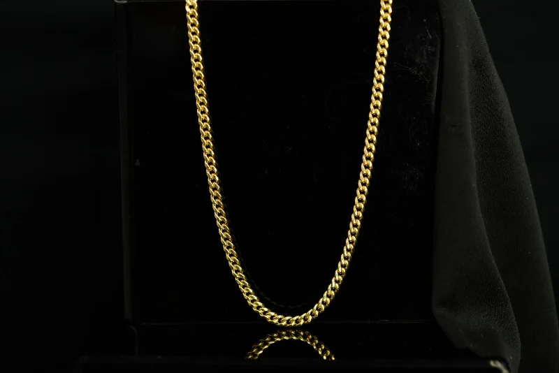 Women’s luxurious gold necklaces-10k Medium Cuban Link Chain Hollow