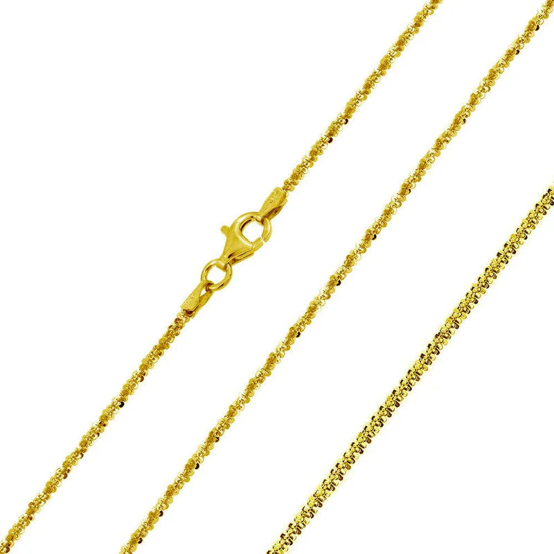 Women’s birthday necklaces-Silver 925 Gold Plated Roc Chain 1.5mm