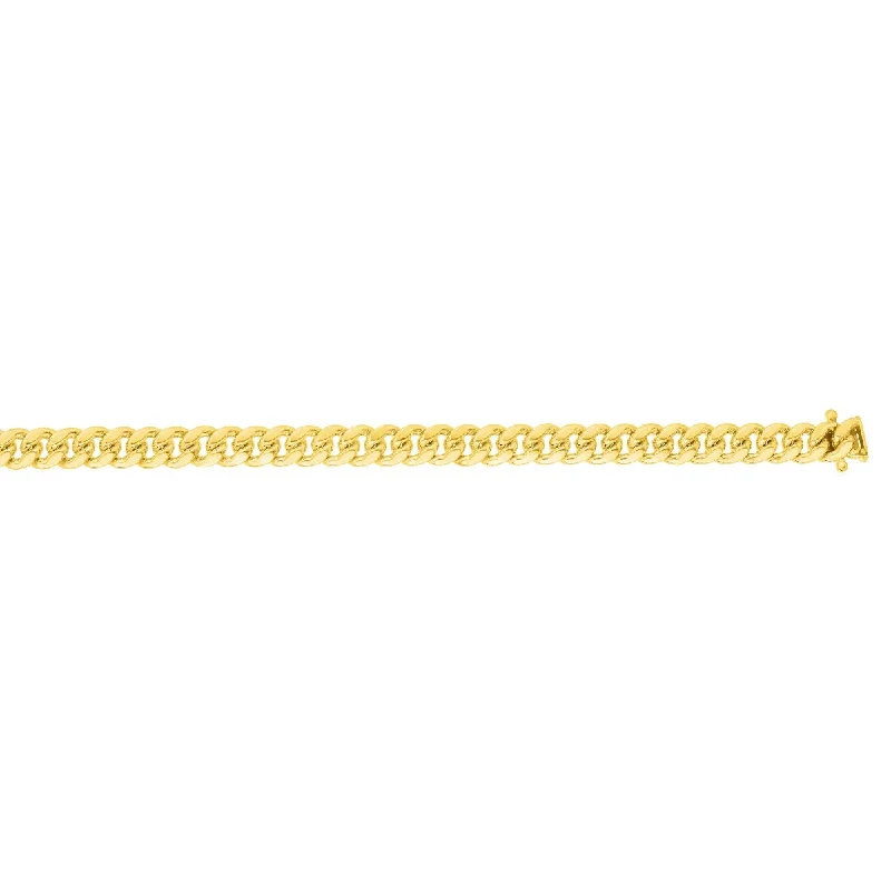 Women’s luxury necklaces-14kt 22" with Yellow Gold Finiah New Miami Cuban Link Chain with Box Clasp NMC120-22