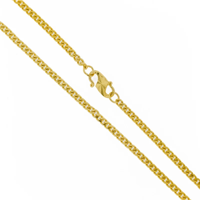 Women’s cross necklaces-2.5mm Wide Curb Link 21" Chain in 22K Yellow Gold - 15.6grams