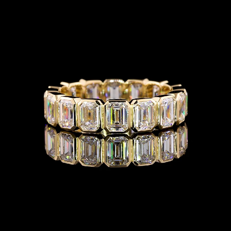 14K Yellow Gold Lab Grown Emerald Diamond Eternal Band 3.14CTW EB427