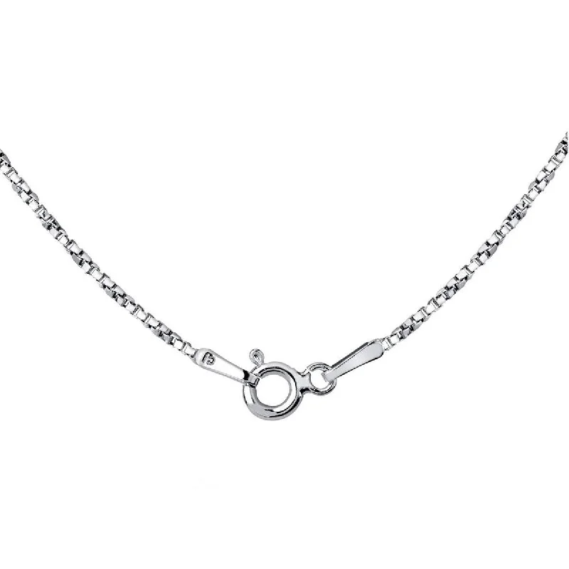 Women’s name necklaces-Classic Women's Box Chain - Rhodium Sterling Silver 1.3mm Twisted, 18 inch | Q-5458-18