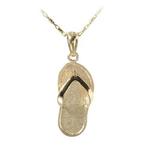 Women’s fashion necklaces-14K Yellow Gold Slipper (Flip Flop) Pendant (Chain Sold Separately)